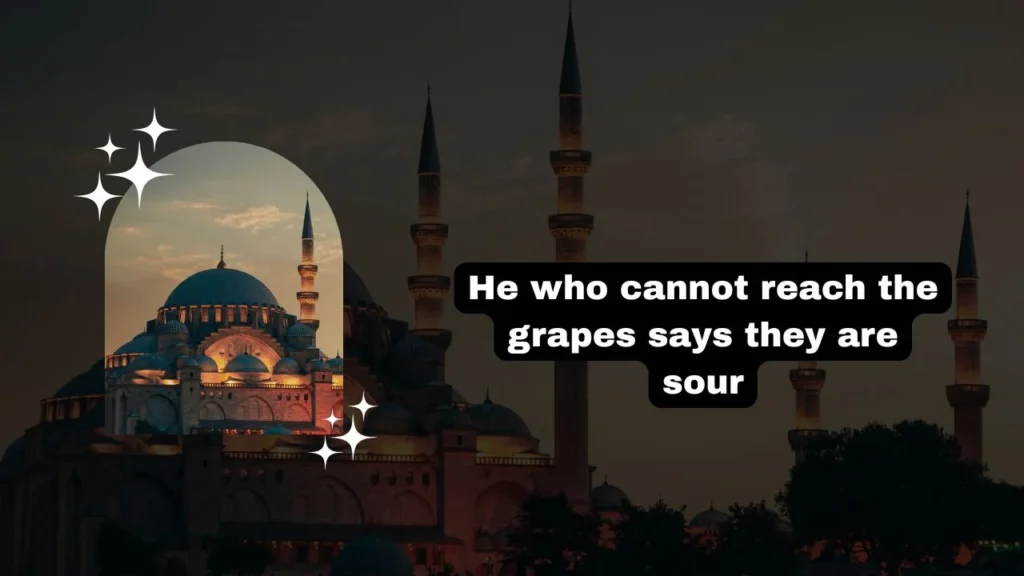 اللي ما يطول العنب حامض عنه يقول (Illi ma yitul al-'inab hamid 'anhu yiqul)